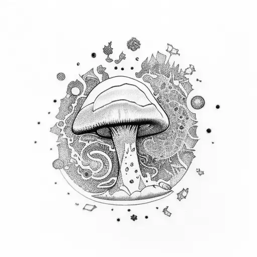 Galactic Sunset Melting Into A Psychodelic Mushroom