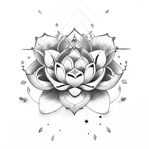 Anchor And Lotus Flower