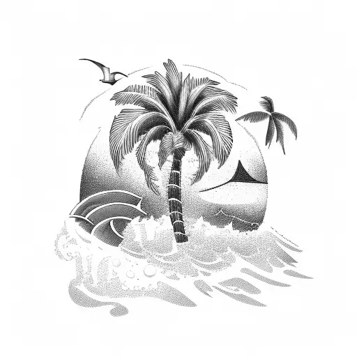 Palm Tree With A Surf Desk