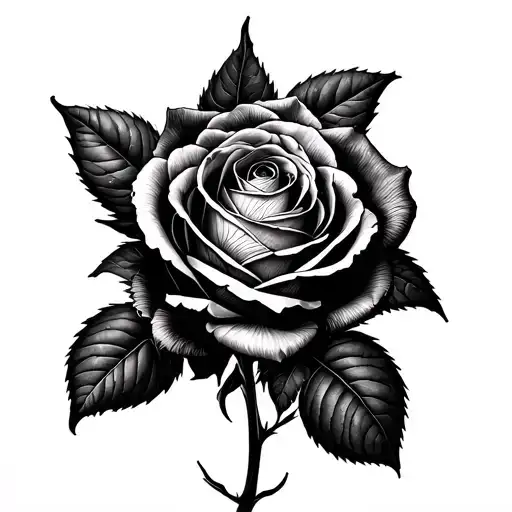 Shadowed Rose With Human Realism Overlapping The Black & Gray Watch