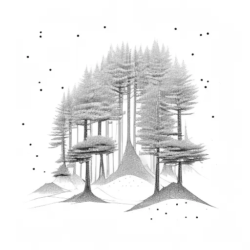 A Computer Science Equation Intertwined With A Forest Landscape