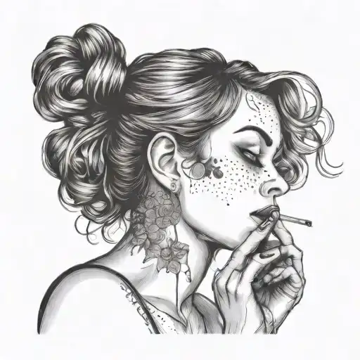 Girl Smoking A Cigarette