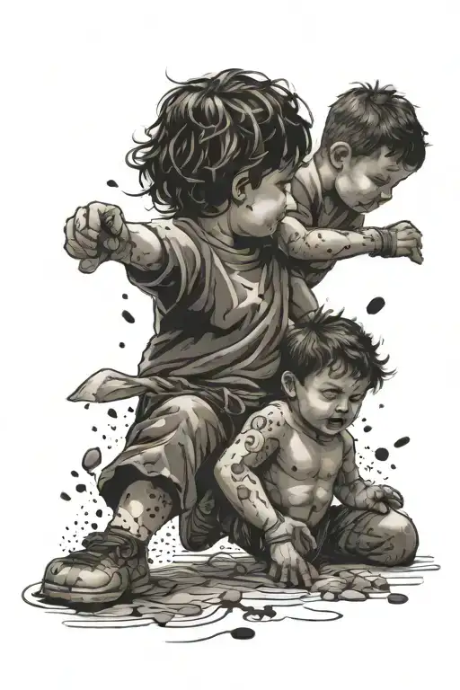 3 Years Old Boy Fight Scene