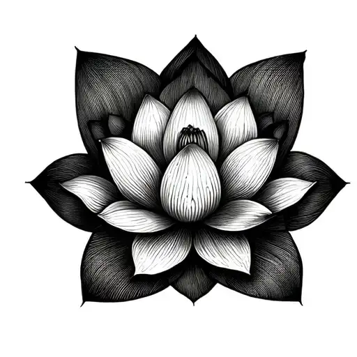 Geometric Lotus Flower In Reverse Triangle