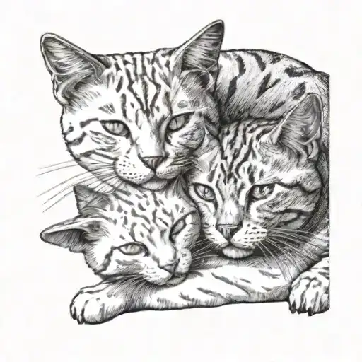 White And Ginger Cats Laying On Top