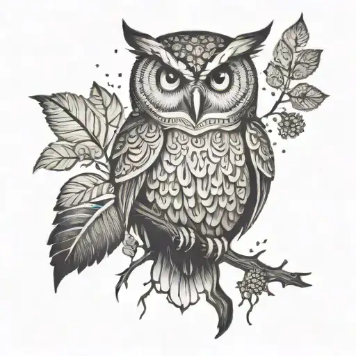 Owl With Life Tree