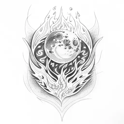 Blue Moon And Flames