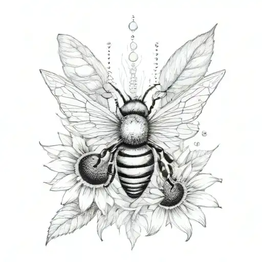 Honey Comb Bee With Sunflower