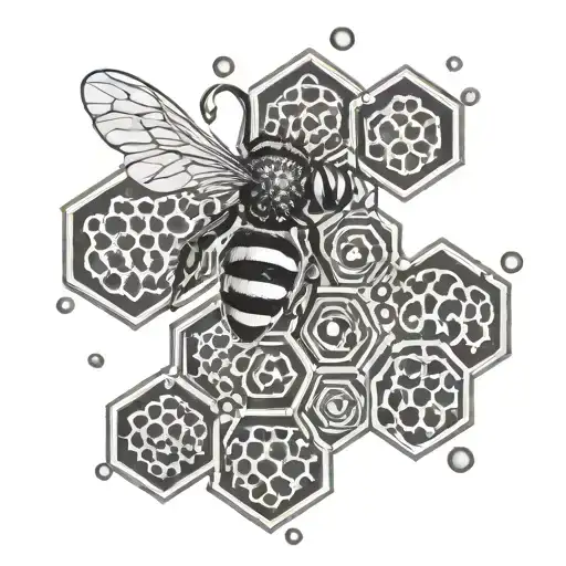 Whimsical Beehive Honeycomb Pattern And Honeybee