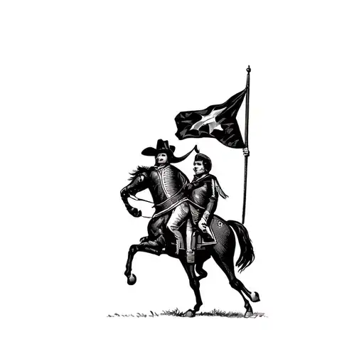Matador Holding A Flag To Right Side
