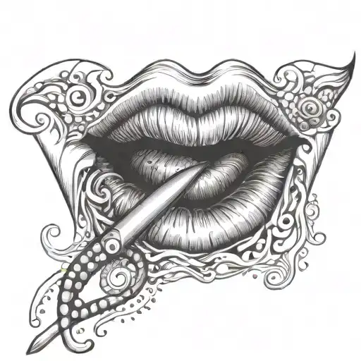 Kiss Of Death Lips Surounded By Death Trying