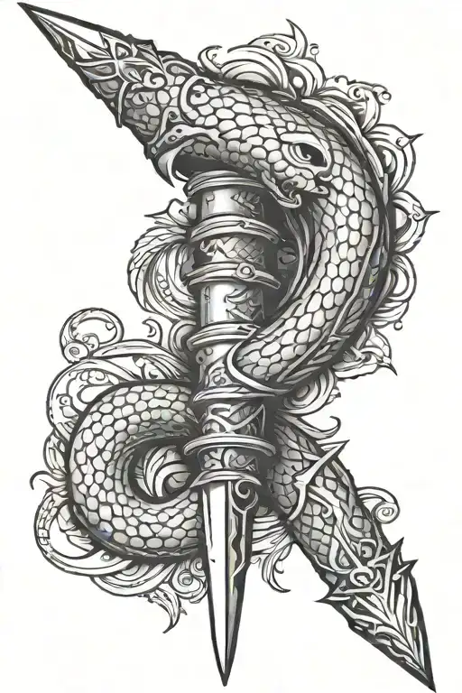 Dagger With Snake Coiling