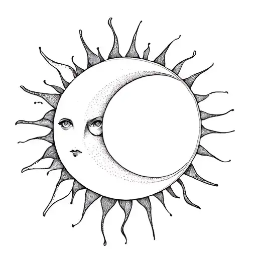 Sun And Moon Merging Together