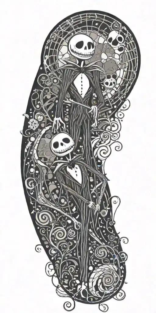 Nightmare Before Christmas With Jack And Sally On Arm