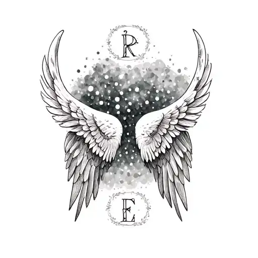 Wings With Family Initials