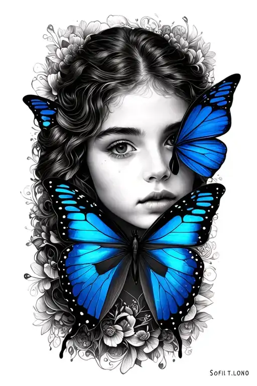 I Want Sofia's Name With A Blue Butterfly
