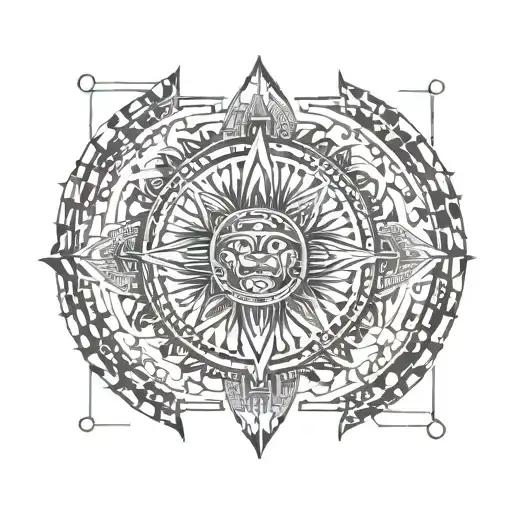 Incorporate Mayan Symbols Into A Geometric Sleeve Design