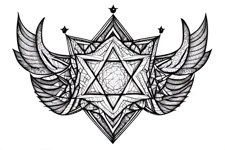 King David Geometric Mandala Design