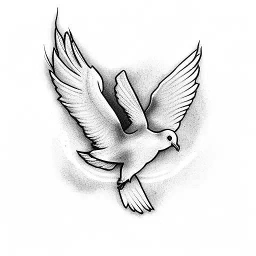 Dove Flying Out Of Sunset