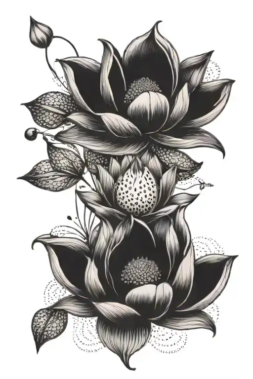 Fleur De Lotus Flower Intertwined