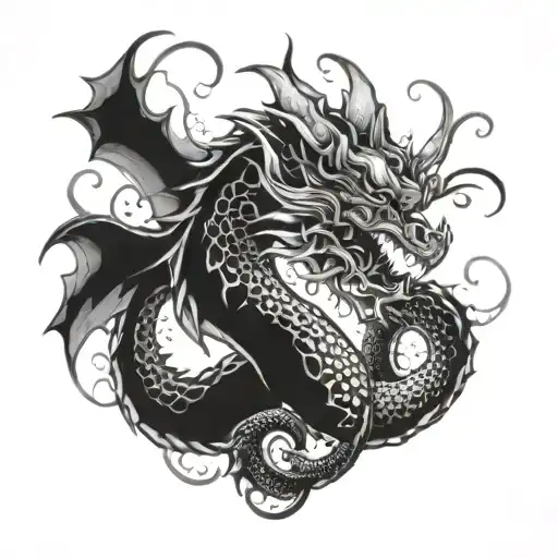 Dragon Wrapping Its Tentacles