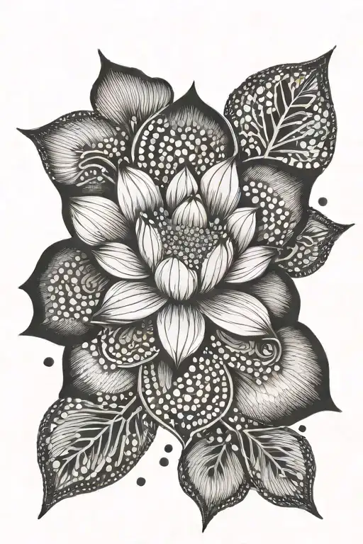 Lotus Flower Mandala Blackwork