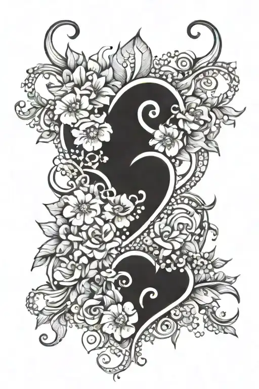 Leo And Taurus Heart Infinity Flowers