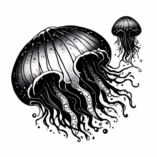 Minimalistic Ancient Symbolic Jellyfish