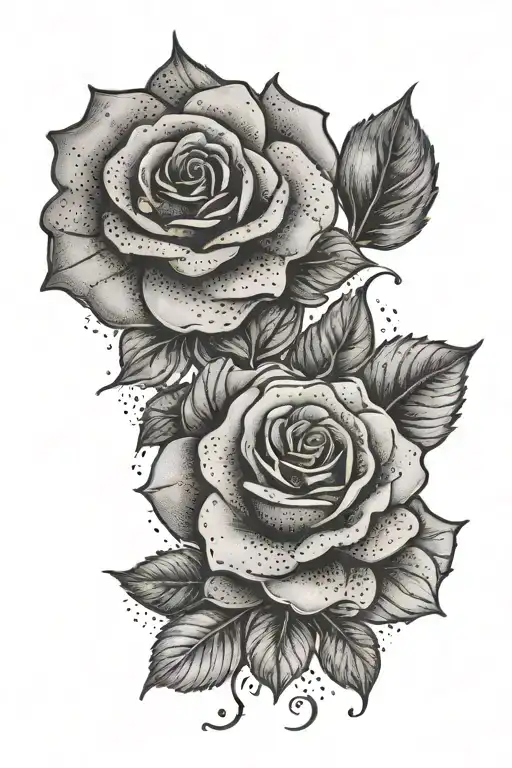 Roses And Violets Intertwined