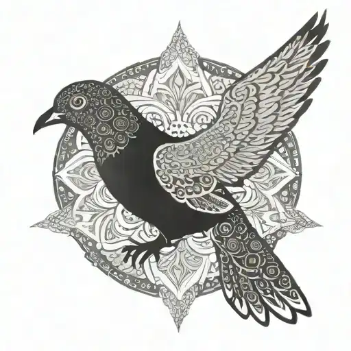 An Elegant And Intricate Mandala Design Incorporating A Dove Silhouette