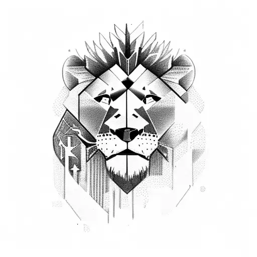 A Soldier Standing On A Mountain Cliff With A Lion By Their Side