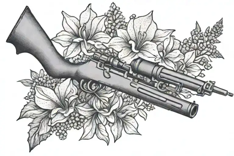 Repeater Rifle And Texas Blue Bonnet Flower