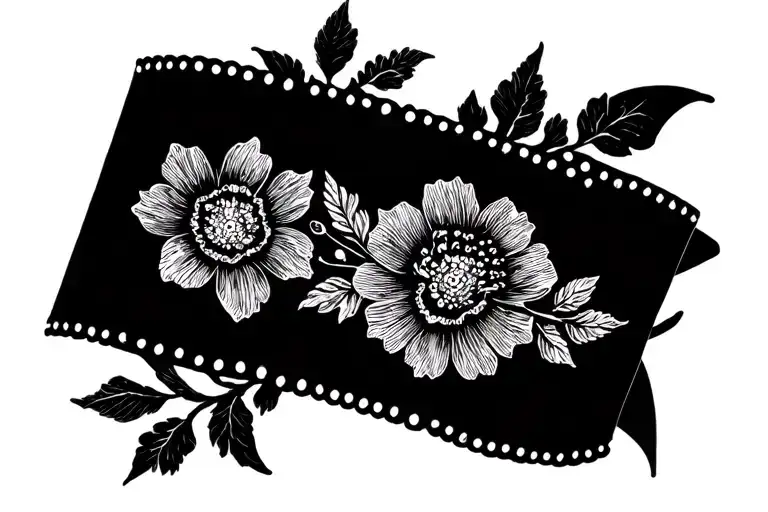 Delicate Thin Floral Bracelet Tattoo For Forearm