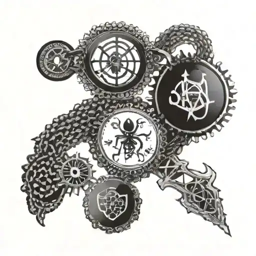 Design A Dotwork Tattoo Featuring A Collection Of Unique Bdsm Symbols