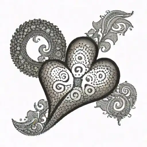 An Intricate Dotwork Design Of A Heart Made Up Of Semi Colon Symbols