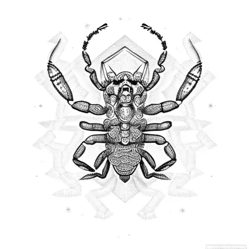 A Dotwork Scorpion Forming From Intricate Geometric Shapes