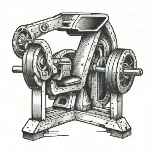 Microscopic View Of Muscle Fibers Intertwined With Gym Equipment