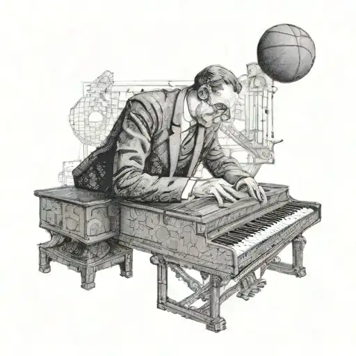 A Lawyer Holding A Basketball And Playing A Piano Simultaneously