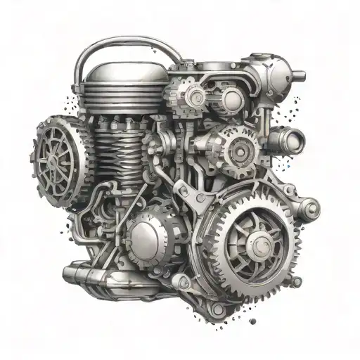 Intricate Motorcycle Engine With High-tech Details Like Gears And Wires