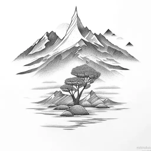 Mountain River Trees