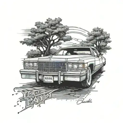 A 1982 Cadillac Coupe Deville On A Road