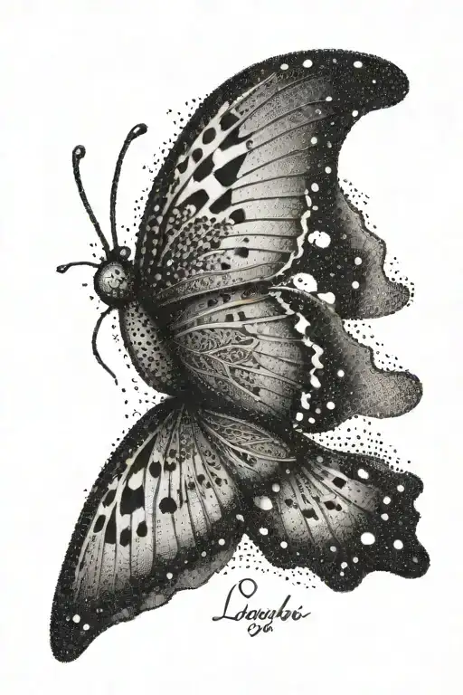 Butterfly And Inscription