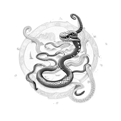 An Intricate Accounting Ledger With A Snake Coiling Around A Scorpio Constellation