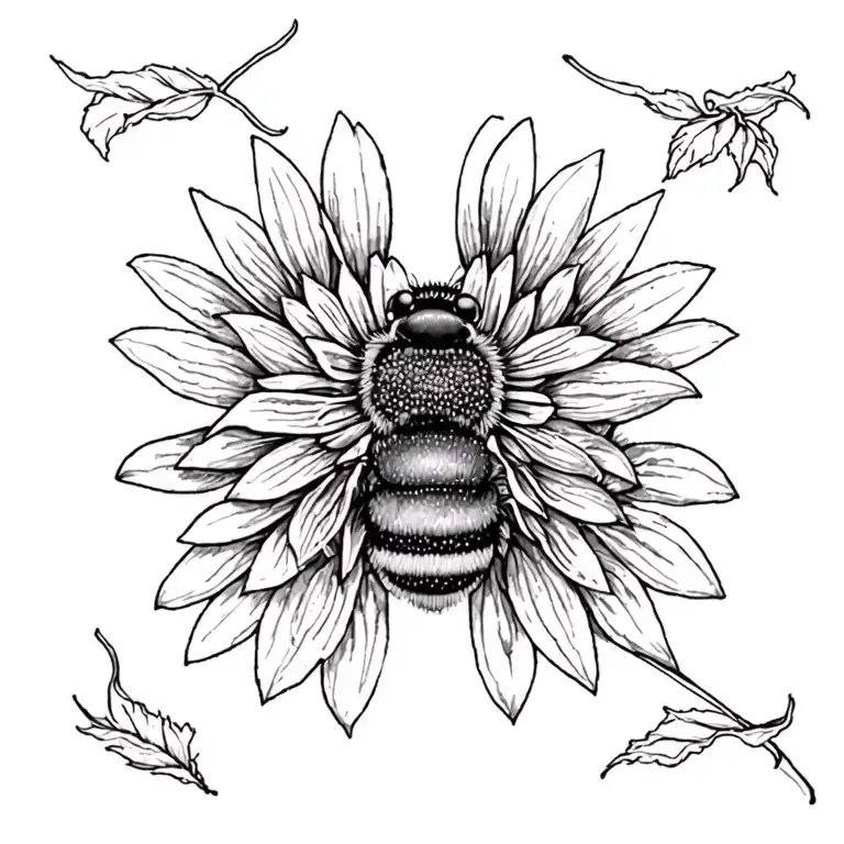 Honey Comb Bee With Sunflower