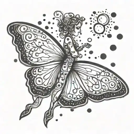 Simple Angel Butterfly With Sun Rays