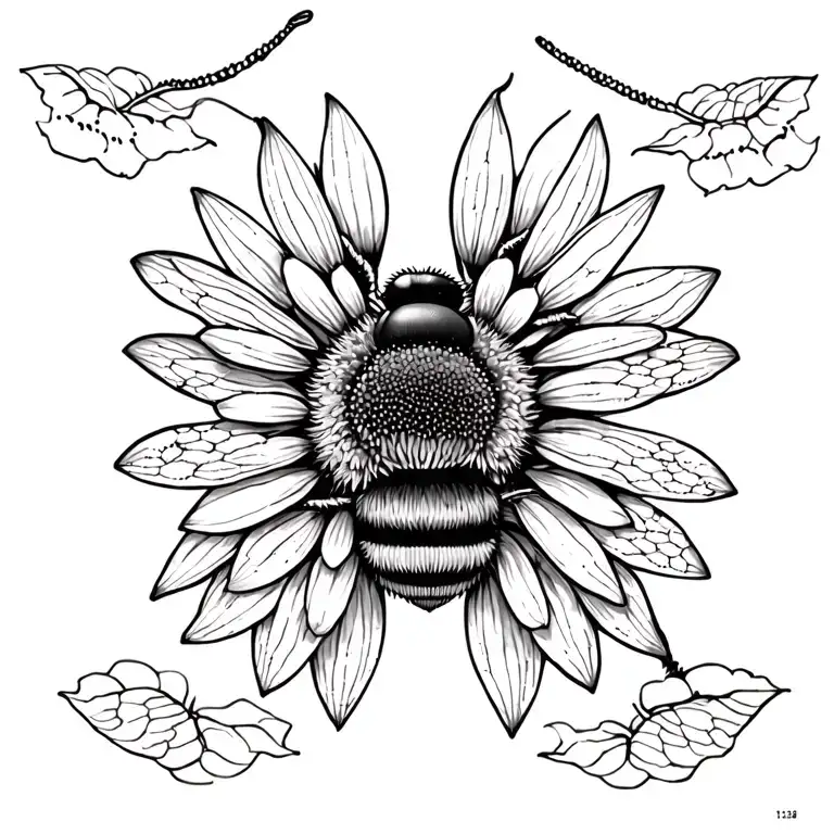 Honey Comb Bee With Sunflower