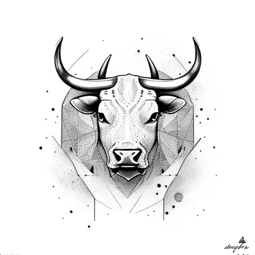 Bull With Only Head With Out Line