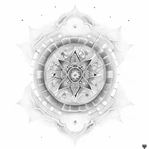 Chest Pice Mandala Moon With Ornamental Details