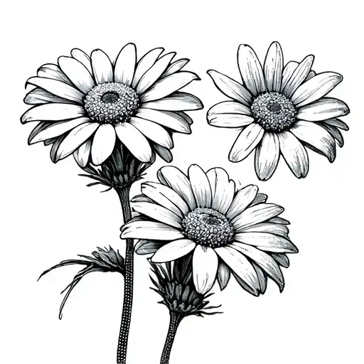 Three White Daises