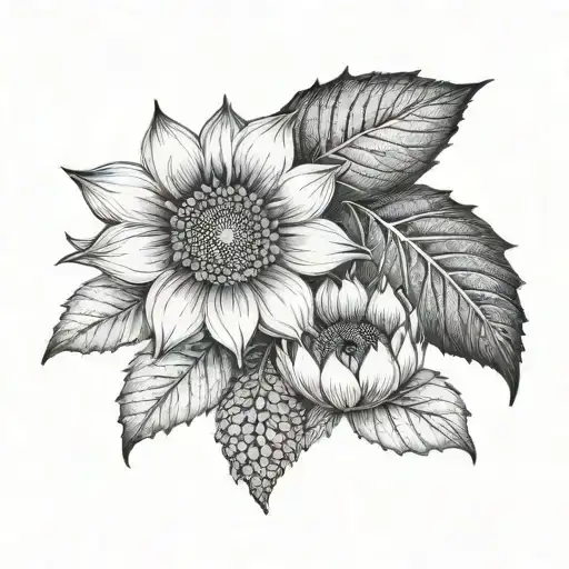 Ginko Ornaments Sunflower Geomezrical